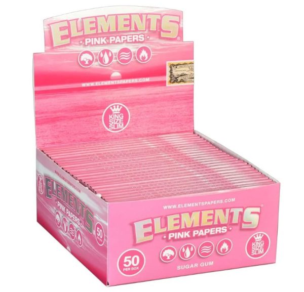 Elements Pink Papers King Size Slim 50 Per Box