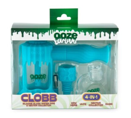 Ooze Clobb Silicone Water Pipe & Nectar Collector Aqua Teal