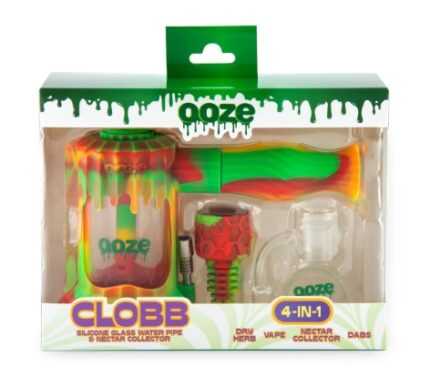 Ooze Clobb Silicone Water Pipe & Nectar Collector Rasta