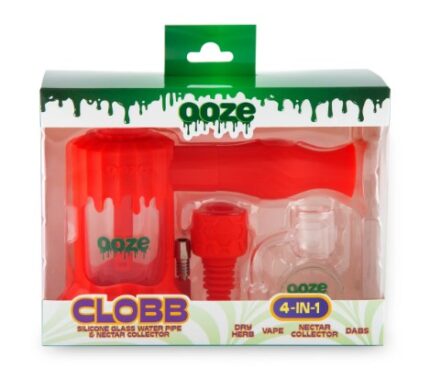 Ooze Clobb Silicone Water Pipe & Nectar Collector Scarlet
