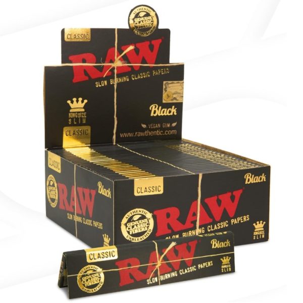 Raw Black King Size Slim Paper 50 Per Box