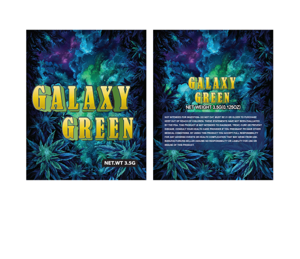 Galaxy green 3.5g 100PCS/PACK