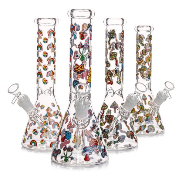 MUSHROOM DESIGNED GLASS BONG MIX DESIGN