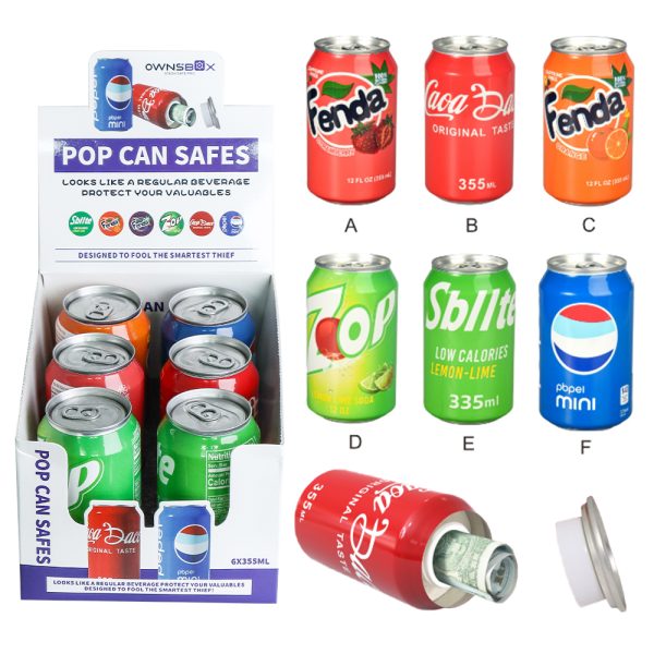 OWNSBOX POP CAN SAFES 6PCS/BOX MIX COLOR