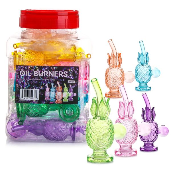 PINEAPPLE  DESIGNED OIL BURNERS MIX COLOR 20PCS/JAR