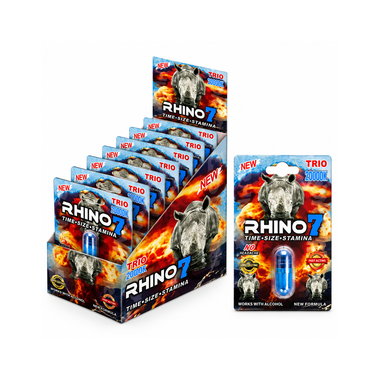 22 RHINO BLACK&BLUE SINGLE PILLS 1000K