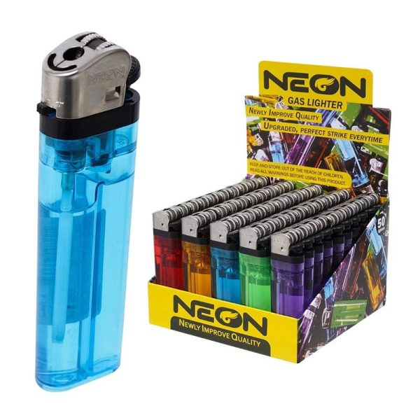NEON LIGHTER 50CT/DISPLAY 20DISPLAY/CASE