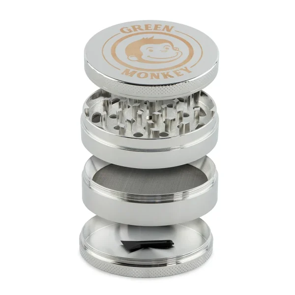 Green Monkey Grinder - Capuchin  - 75mm -SILVER 6pcs/display