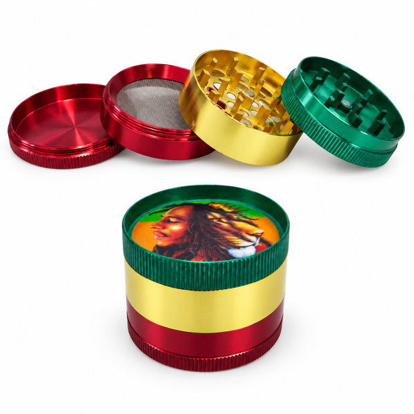 RASTA BOB CROWN PLASTIC GRINDER 12PCS/DISPLAY