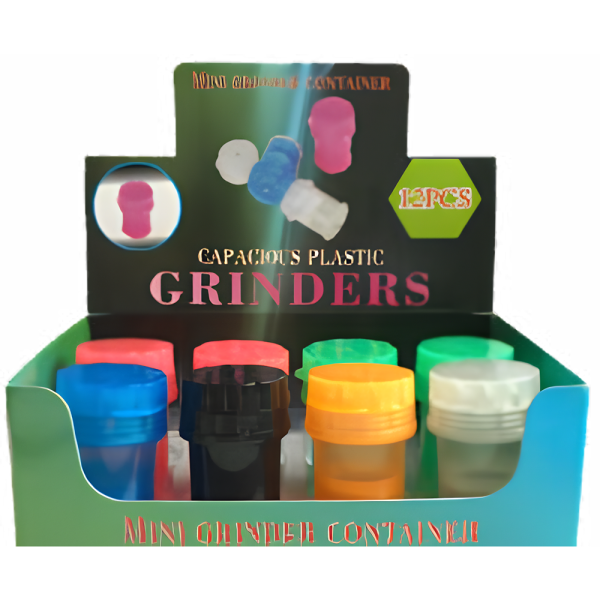 GT-115E PILL BOTTLE PLASTIC GRINDER 4PARTS 12PCS/DISPLAY 40DIAPLAY/CASE