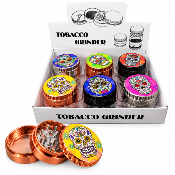 SUGAR SKULL PATTERNED GRINDERS 12PCS