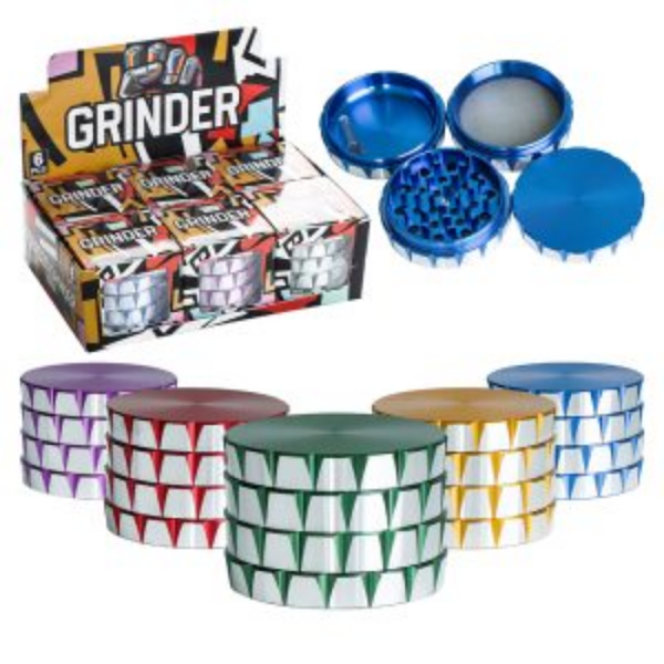 CHG068 ALUMINUM 62MM GRINDER MIX COLOR 6PCS/BOX