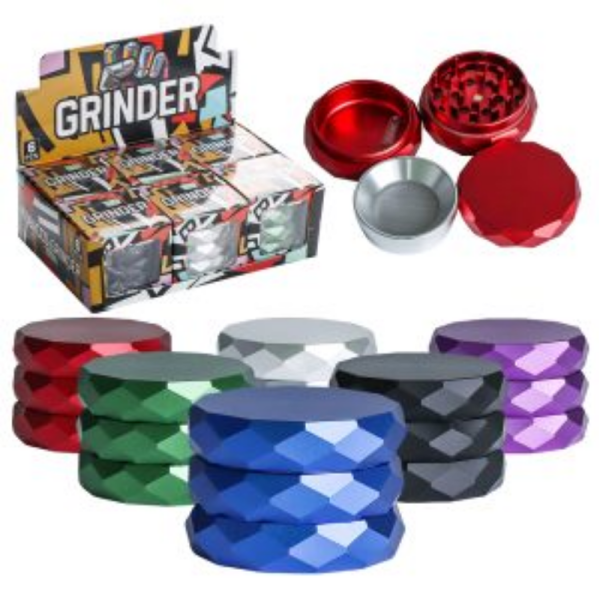 CHG069 ALUMINUM 62MM GRINDER MIX COLOR 6PCS/BOX