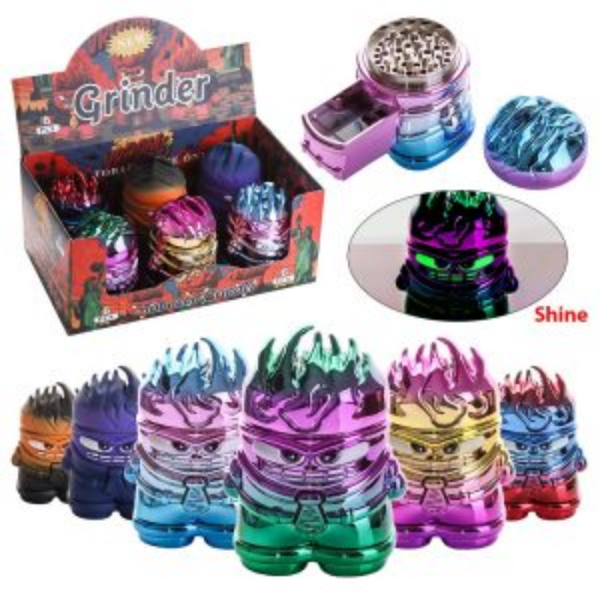CHG091 GLOW IN THE DARK ALUMINUM GRINDER MIX COLOR 6PCS/BOX