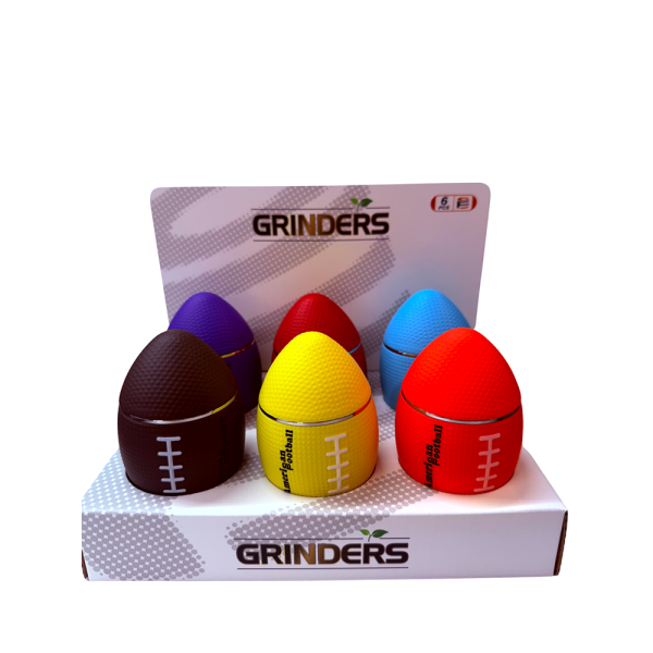 CHG090 AMERICAN FOOTBALL 60MM GRINDER 12PCS/PACK MIX COLOR