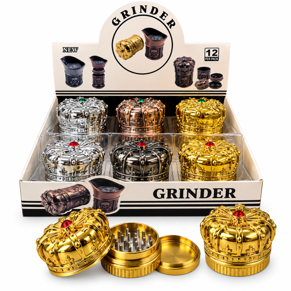 GT-9697BA CROWN DESIGNED GRINDER MIX COLOR 12PCS/BOX 12BOX/CASE