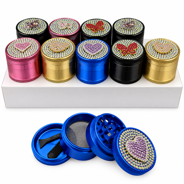 GT-431BB 50MM DIAMOND-ENCRUSTED DISIGNED GRINDER MIX COLOR 10PCS/BOX 15BOXES/CASE